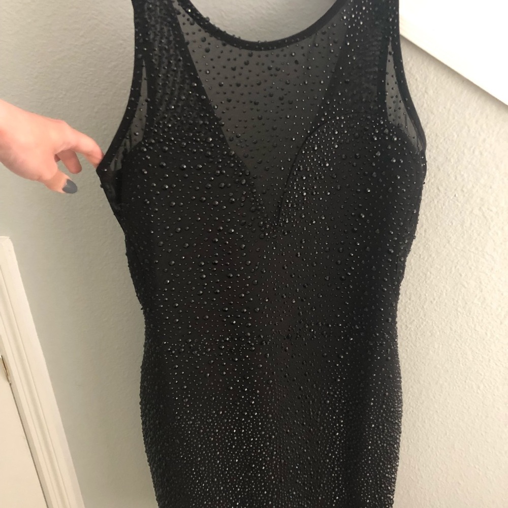 Wow Couture Black Swarovski crystal dress- size small